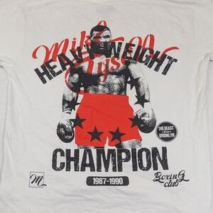 Mike Tyson Collection NWOT White Tshirt Double Sized Bold Graphics Medium